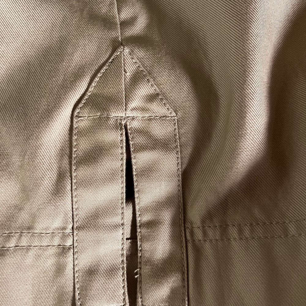 Banana Republic Utility Shift Dress Cargo Safari Tan Twill Shirt Minimalist Med - Picture 7 of 10